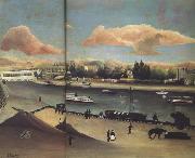 Henri Rousseau View of Point-du-Jour.Sunset oil